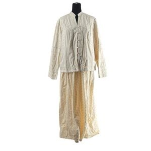 April Cornell dress and matching jacket vintage prairie lagen look cream sz lg
